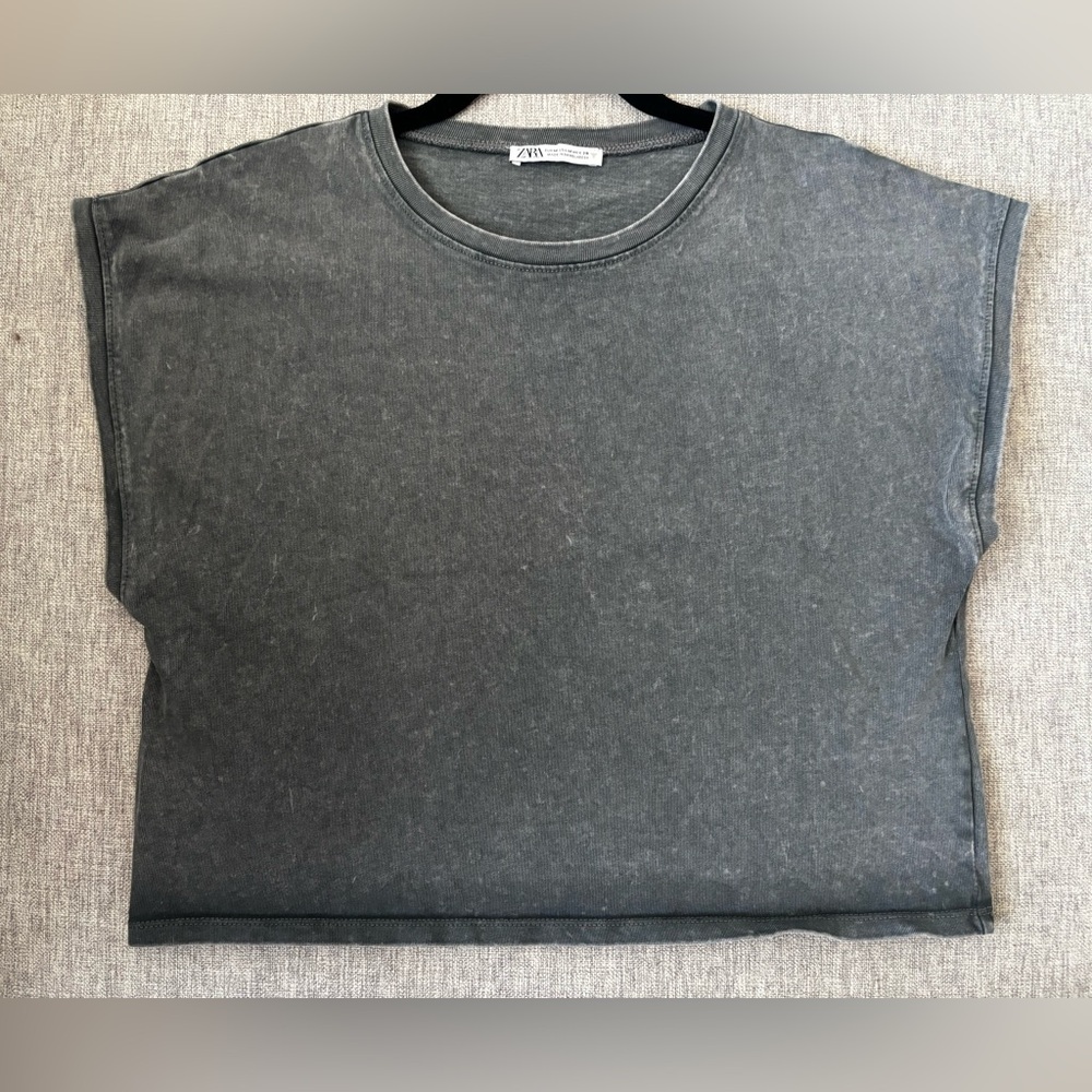 Zara Women’s Crop Top Tank/Tee - Gray